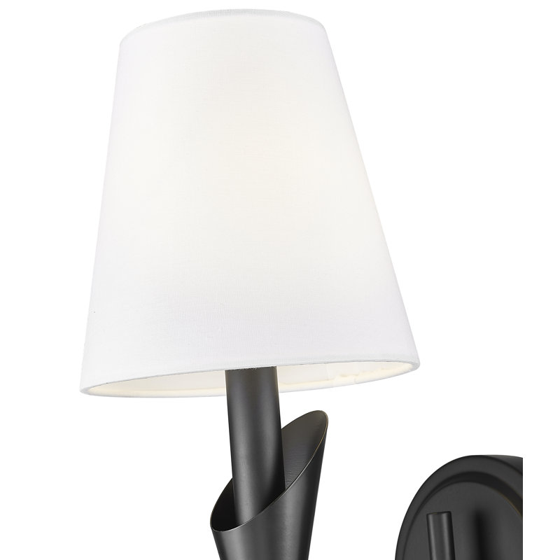 Applique murale moderne Elvin, Une lumière, H 14 po x l 5,75 po x P 8,5 po, Noir mat