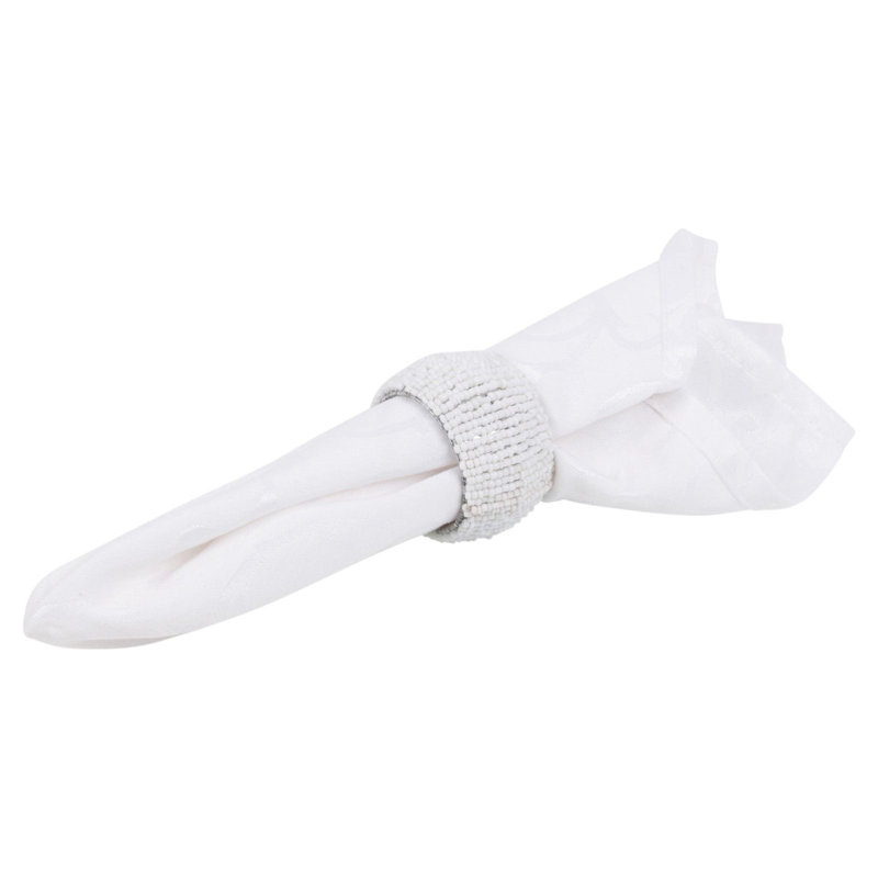 Metal Napkin Ring, White