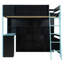 Lit mezzanine double avec bureau et lumière-78040874