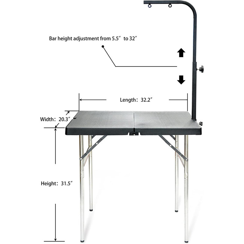 Table de toilettage portable 32,2 x 20,3 po