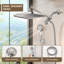 Pomme de douche à pluie double 12 pouces avec bras d'extension et douchette multifonction 8-Spary Nickel brossé-122065050
