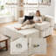 Fauteuil à billes surdimensionné, méridienne convertible avec housse en velours côtelé moelleux, canapé en mousse à haute densité, fauteuil à billes avec 3 coussins et pochette de rangement pour le salon, la chambre à coucher et les petits espaces-2076449088
