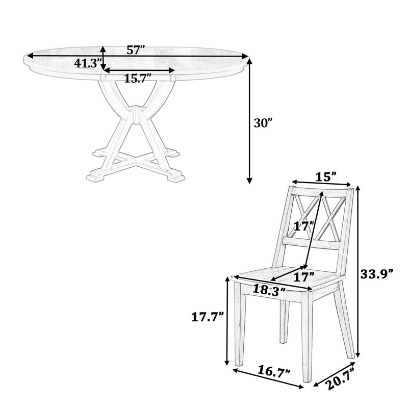 Ensemble de table de salle à manger 5 pièces Mid-Century