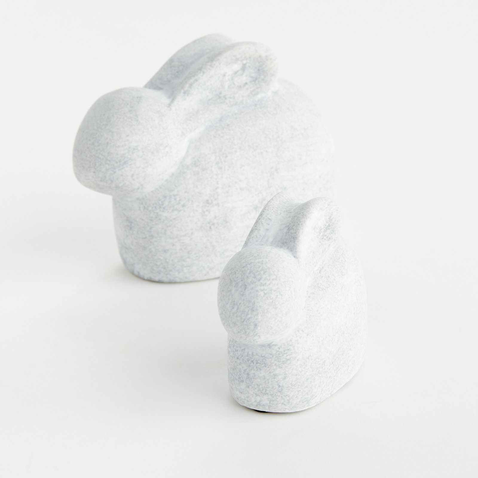 Whitewash Concrete Rabbit Garden Sculptures