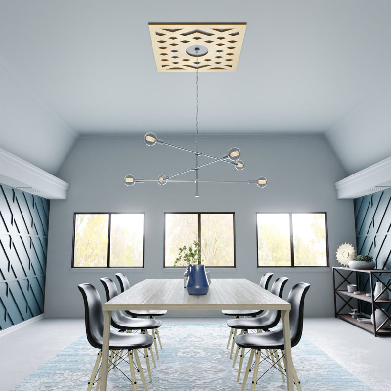 Médaillon de plafond à chevron en PVC de qualité architecturale Chevron, Or, H 20 po x l 20 po x P 0,5 po