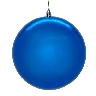  8" Blue Shiny Seamless Ball UV Drilled. Includes one ornament.