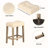 4 Piece Bar Table Set With Power Outlet,Bar Table Set With Chairs,Sofa Bar Table With Stools,Behind Couch Table With 3 Padded Stools,For Living Room,Dining Room-375150959