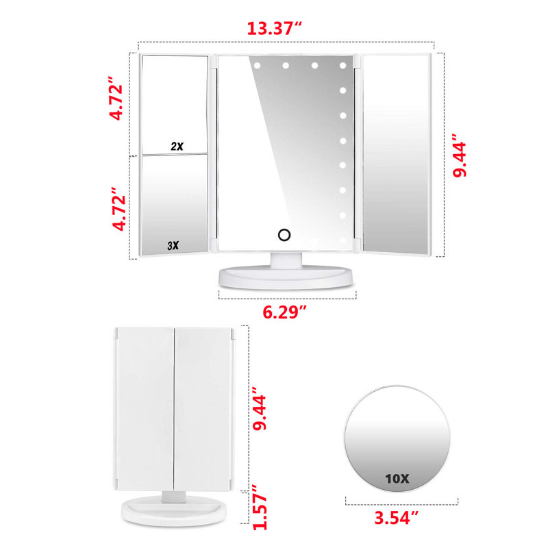 Miroir de maquillage lumineux