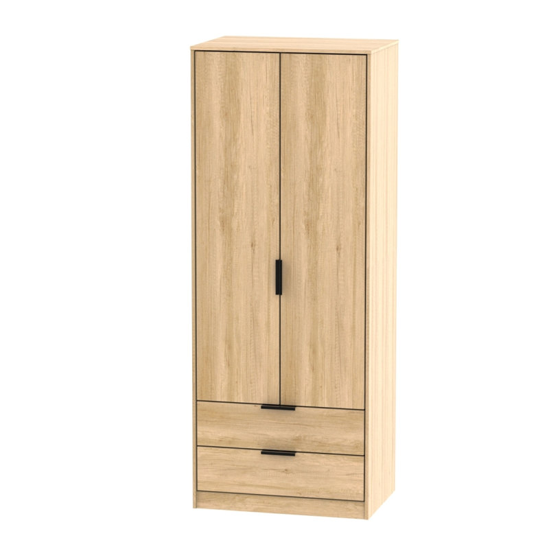 Fully Assembled Fallah Hong Kong Wardrobe, Oak Wood Veneer