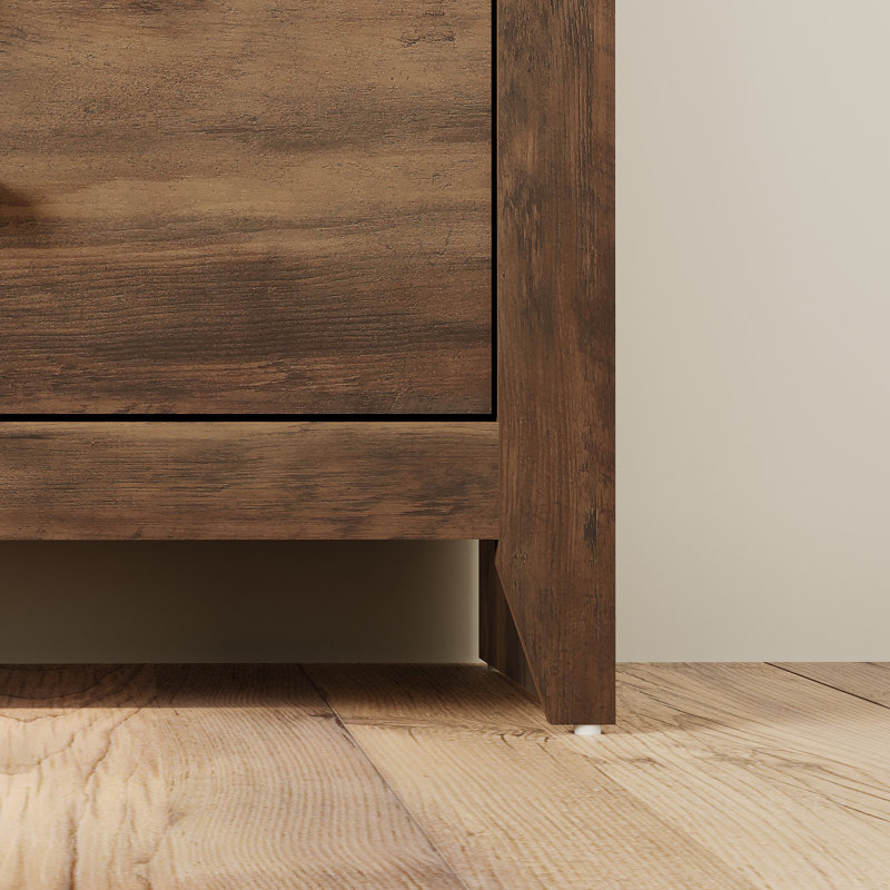 Commode 6 tiroirs pour la chambre à coucher, commode double en bois de 53 po de large avec grands tiroirs, commode rustique de style campagnard, rangement en chêne pour le salon,