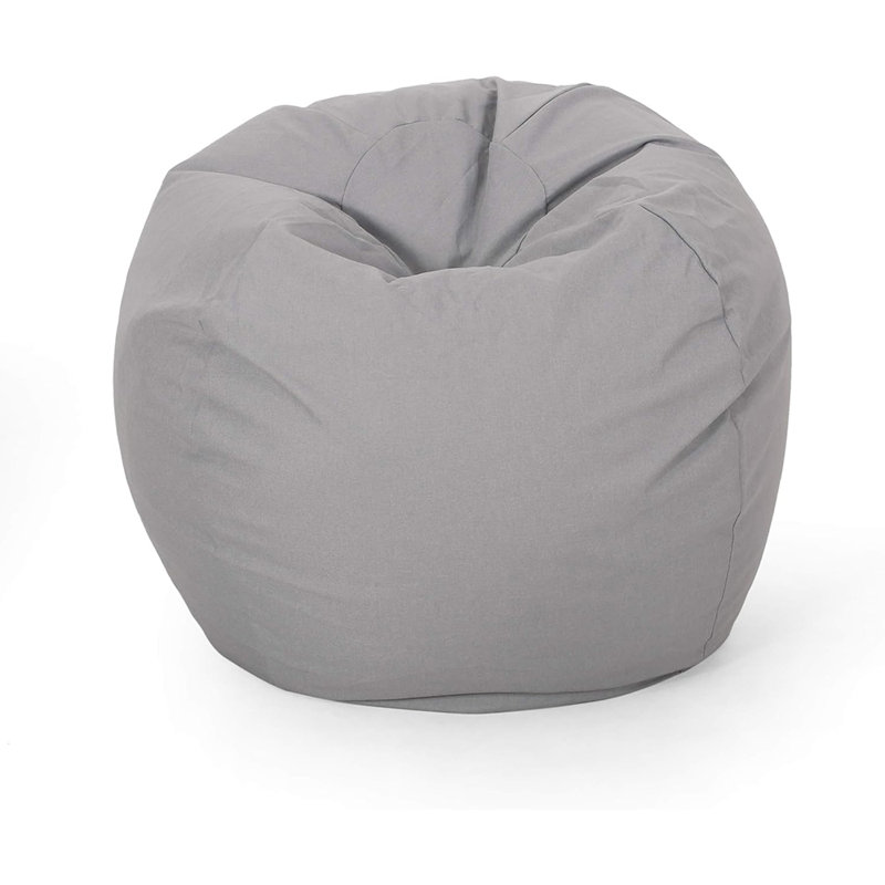 Chrisholm Bean Bag, 25" H x 34" W x 34" D, Light Gray