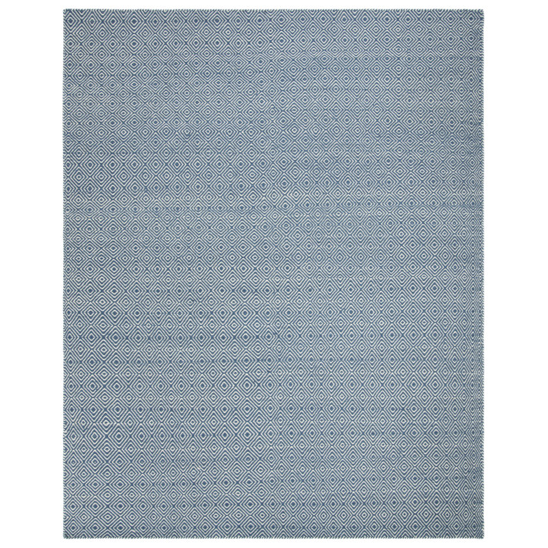 Bursaite Flat Weave Wool/Cotton Geometric Rug, Rectangle 9' x 12'