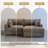 3 - Piece Upholstered Light Brown Faux Rabbit Fur Flannel Reversible Modular Sofa Living Room Sectional Couch with Ottoman-334492216