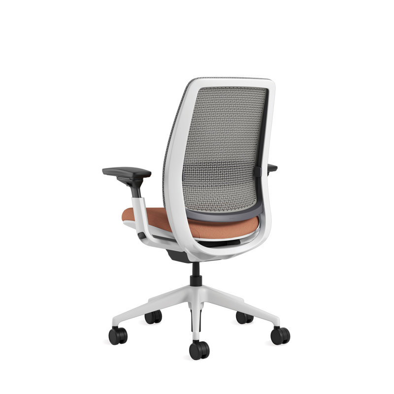 Steelcase Series 2 3D Microknit Airback Task Chair, Seagull, Persimmon/Nickel, Hard Floor