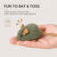 Souris en peluche couineuse pour chat – Ensemble de 3 souris interactives réalistes avec couineur électronique, jouet doux et duveteux pour chats et chatons d'intérieur, brun (14 cm)