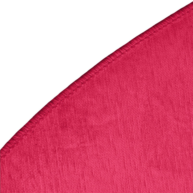 Tapis rouge/bleu rayé, Rond 5 pi