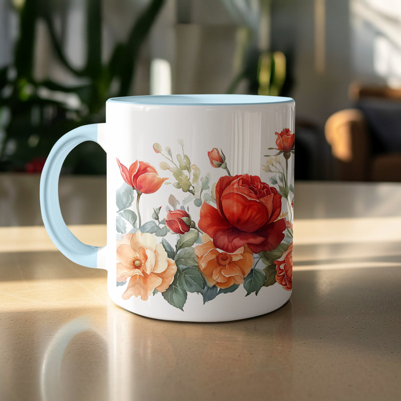 Ceramic Coffee Mug, Light Blue