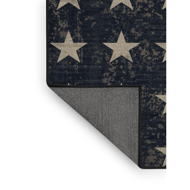 Soft Plush Fedele July 4Th Modern & Contemporary Abstract Area Rug in Gray – Black Binding, 8x10