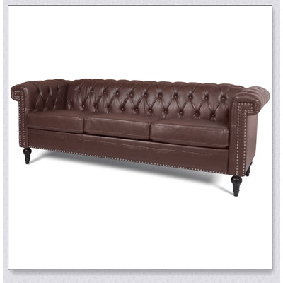 Canapé 3 places à coussin carré amovible de 82,5 pouces de largeur, parfait pour le confort et le style de tout salon.