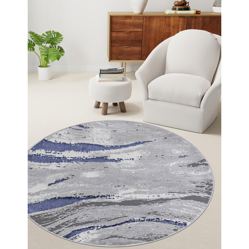 Solid Colour Area Rug, Round 120 cm