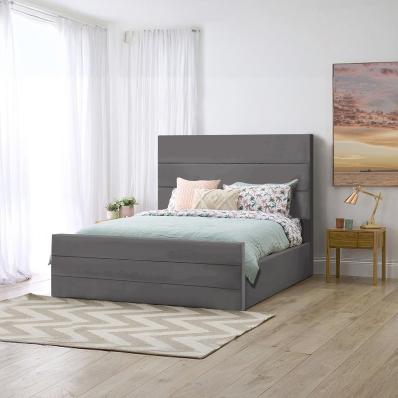 Abrytha Upholstered Ottoman Storage Bed, Asphalt, Super King (6')