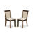 11 Piece Kitchen Table Set Includes a Rectangle Dining Table with Removable Leaf and 10 Light Beige Linen Fabric Upholstered Chairs, Antique Walnut-677213843-677213869
