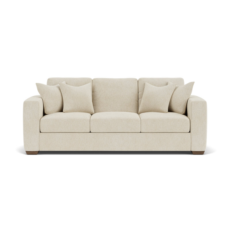 Canapé à accoudoirs carrés Anaiza, Polypropylène / oléfine blanc, 37" H x 92" W x 41" D