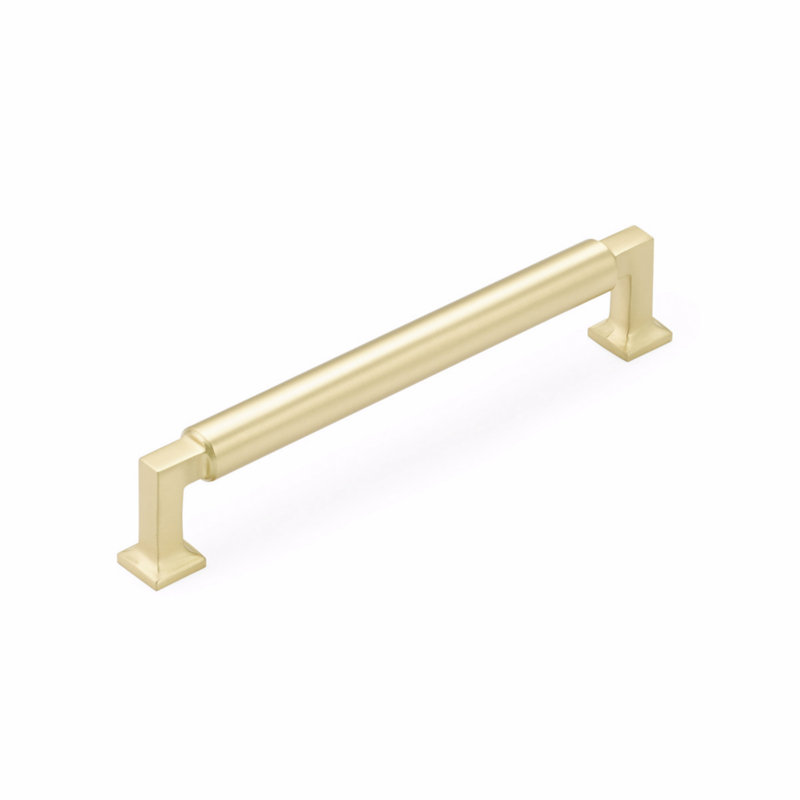Haniburton 6" Center to Center Appliance Pull, Satin Brass, 6"
