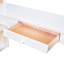 Lit mezzanine blanc avec construction, bureau, tablettes - longévité, tablettes et bureau en blanc, pratique et solide