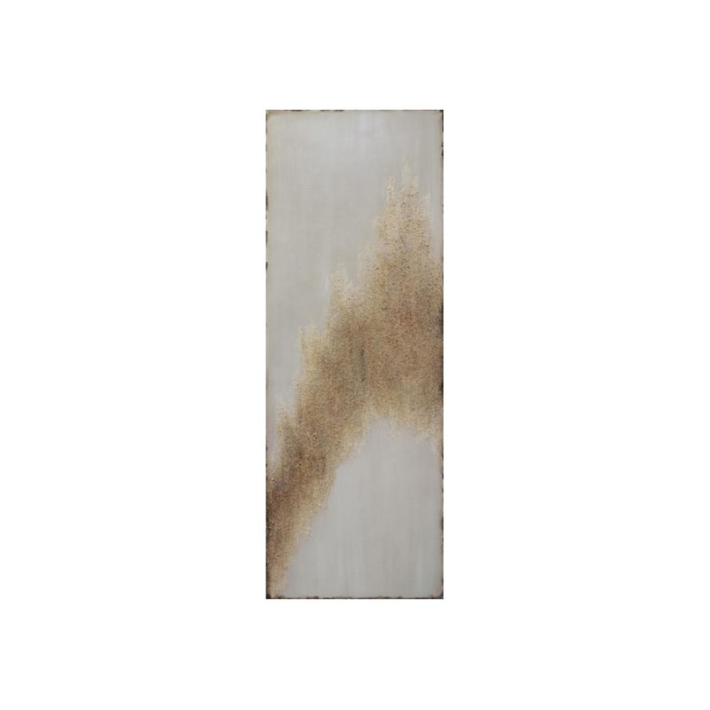 Golden Ferry Painting by Beverly Fuller, 66" H x 24" W x 1.5" D, Hand Painting Glass Coat with Glitter