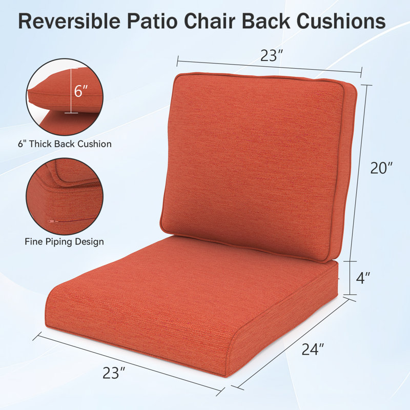 Outdoor 4'' Seat / Back Cushion, Orange, 4