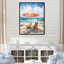 «Vintage Beach Chairs Scenery I», reproduction sur toile