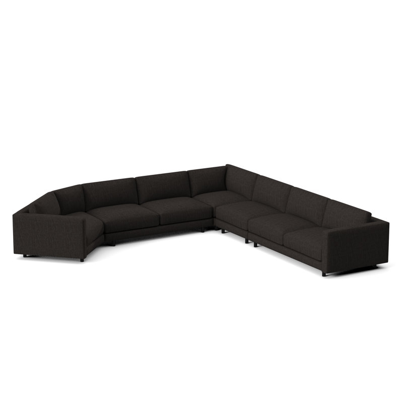 Avanni Patio Sectional with Sunbrella Cushions, Cream Linen 6032-002, Matte Black