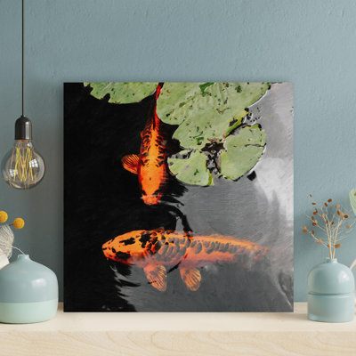 " Orange And Black Koi Fish " Painting Print