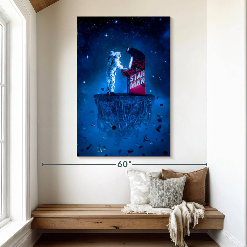 Kelan Arcade Gamer Astronaut, 51" H x 34" W