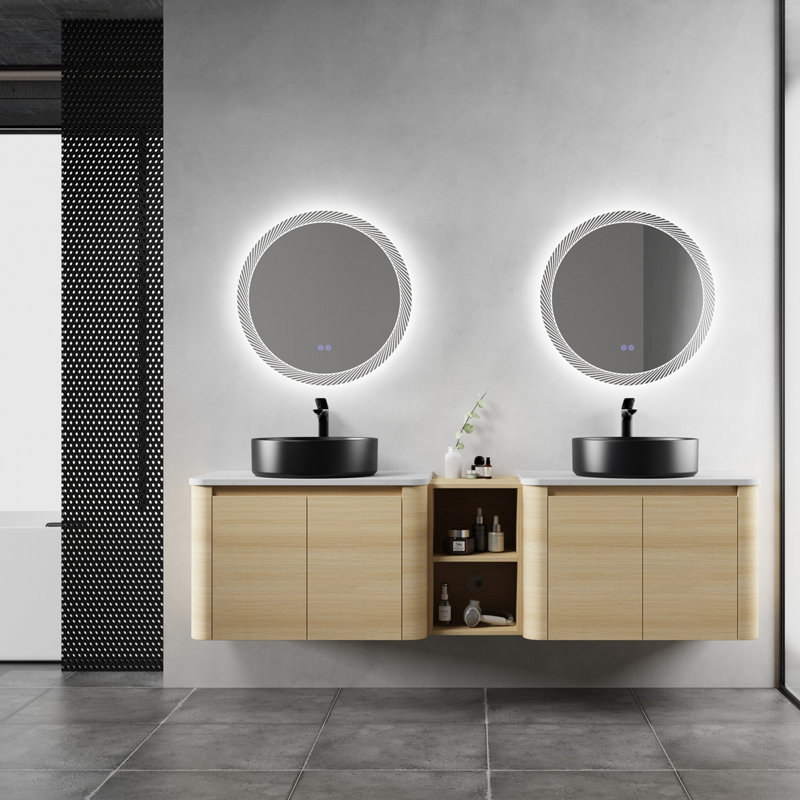 Meuble-lavabo mural avec lavabo d'art en céramique