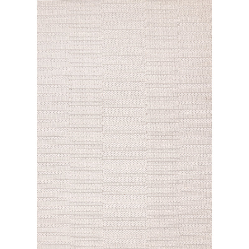 Tapis texturé à boucles crème Elijas, Rectangle 5 pi 3 po x 7 pi 7 po