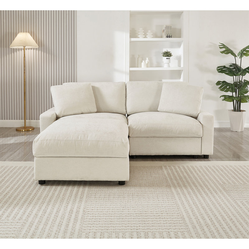 Canapé modulaire 72,05 po L, Beige, 30.31" H x 72.05" W x 61.42" D