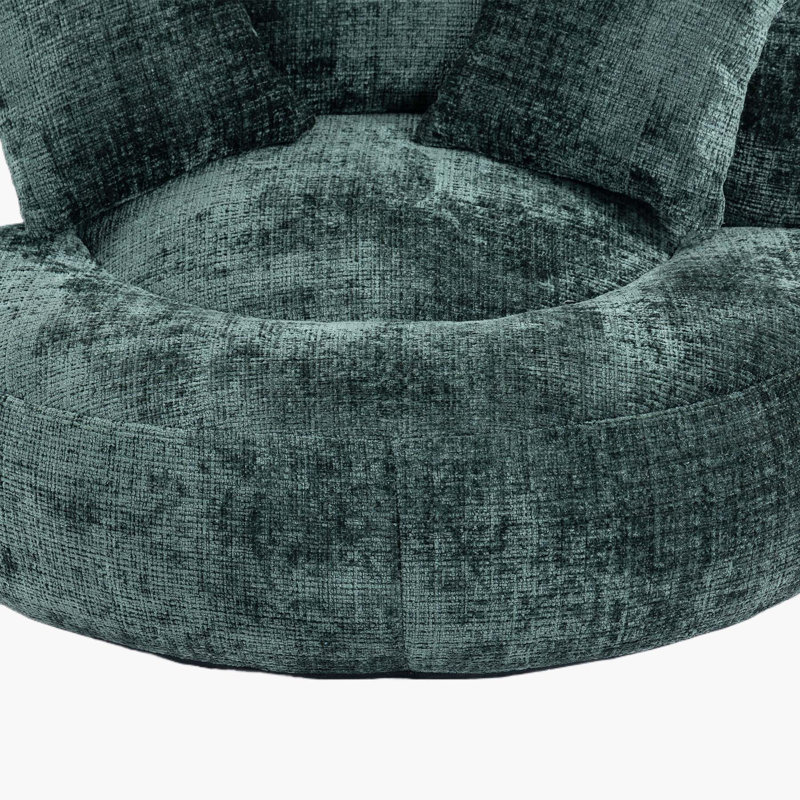 Canapé en chenille de 42,52 po Abraya, Chenille émeraude