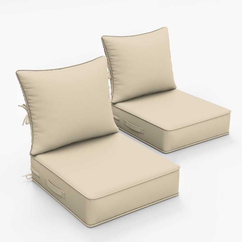 Coussin de siège / dossier d'extérieur, L 24 po x P 24 po, Beige