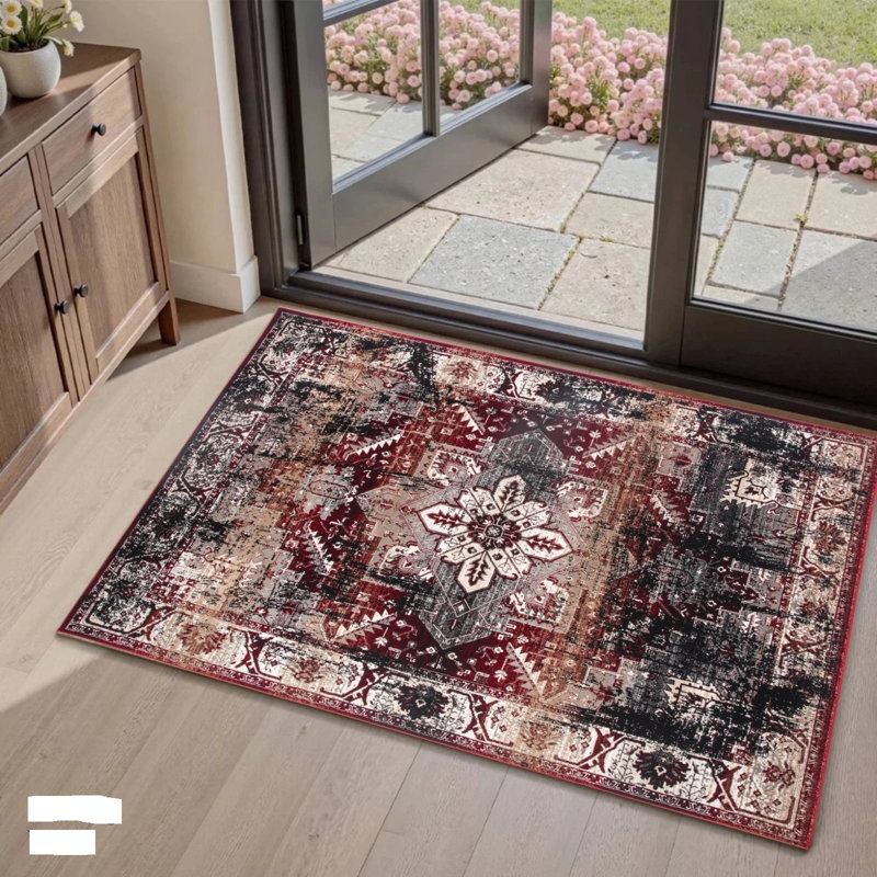 Area Rug, Rectangle 60 x 110 cm, Black