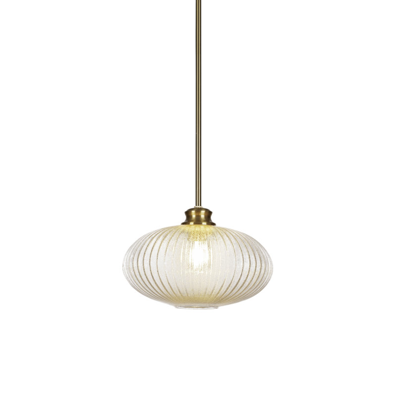 Luminaire suspendu à chaîne Carina, H 8,25 po x l 12 po x P 12 po, Laiton New Age