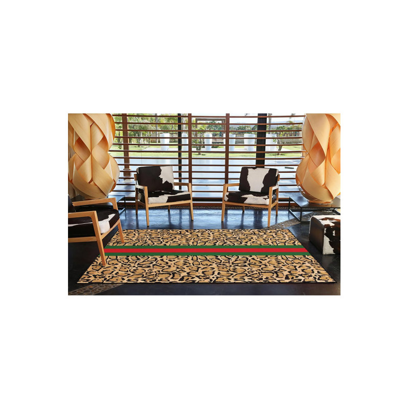 Tapis lavable décoratif géométrique coloré jaune, Sous-tapis rectangulaire de 3 pi 3 po x 4 pi 11 po