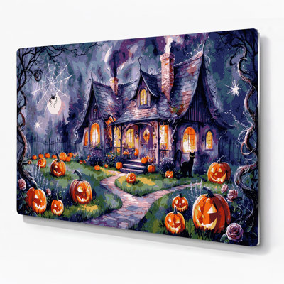 Halloween d'Halloween digne d'Halloween, art mural mauve en métal
