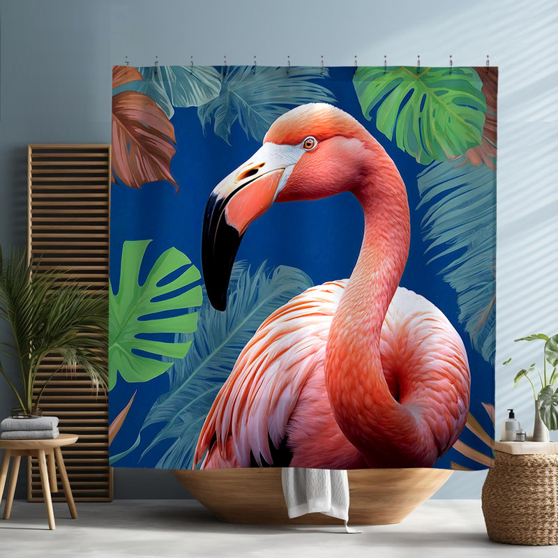 Rideau de douche Emilia Flamingo