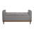 Mid-Century Modern Lift Top Storage Bench 1Pc Tufted Gray Upholstered Solid Wood Walnut Finish Wooden Furniture-327480445