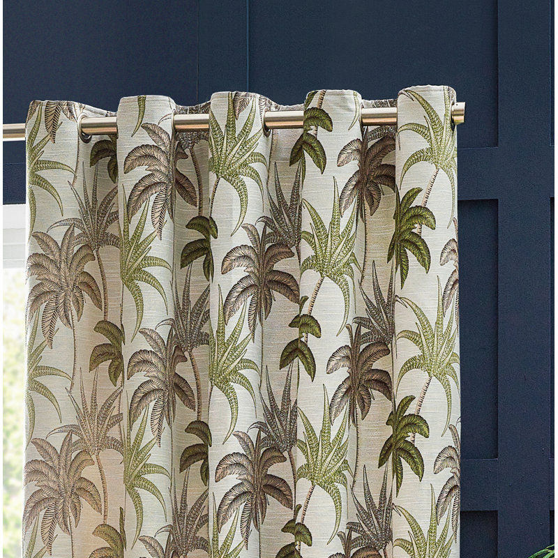 Galapagos Room Darkening Curtain Pair, 117 W x 183 D cm, Green