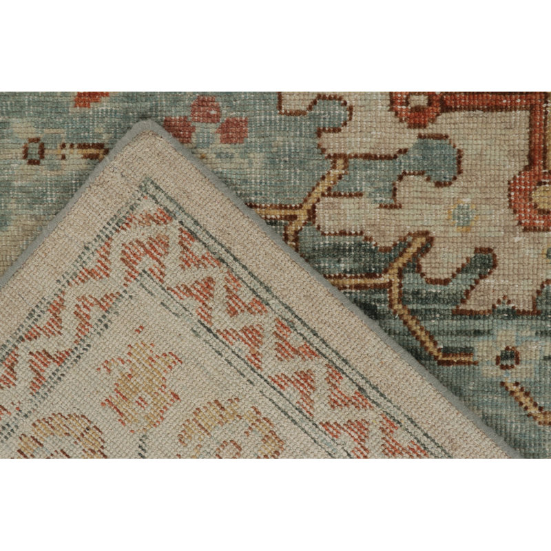 Distressed Homage Hand Knotted Wool Floral Area Rug, Rectangle 5' x 8'