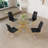 Gunaratnam 4 - Person Glass Top Pedestal Dining Set-1154338609-1154338608