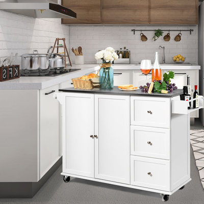 Îlot de cuisine 53 po avec plateau en acier Sanford